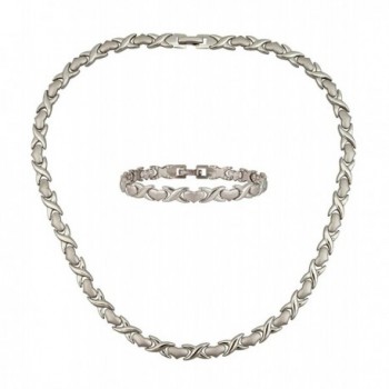 Necklace & Bracelet Womens Jewelry Set Hugs & Kisses Necklace: 17.5" Bracelet: 7.5" - CO11PZYRH7R