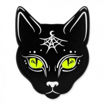 PinMart's Black Cat w/ Moon and Spider Web Halloween Enamel Lapel Pin - CP184W426TU