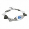 MyIDDr Customized Medical Bracelet with Free Engraving - 316L 1.8cm Black Hearts - CA125G5GKBX