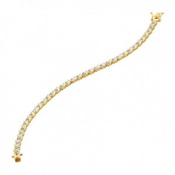 Tennis Bracelet Diamonds Gold Plated Brass