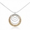 Two Tone Graduated Circles Pendant 925 Sterling Silver & 14k Gold Filled Necklace- 18" - CN128LM28OB