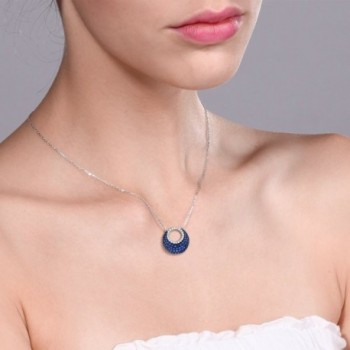 Sterling Silver Created Sapphire Pendant in Women's Pendants