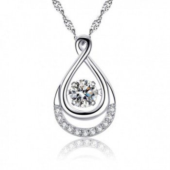 Infinity Necklace For Women- 925 Sterling Silver Dancing Necklace Jewelry Gift - CD1874N5I7U