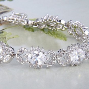 EVER FAITH Silver Tone Zirconia Birthstone in Women's Tennis Bracelets