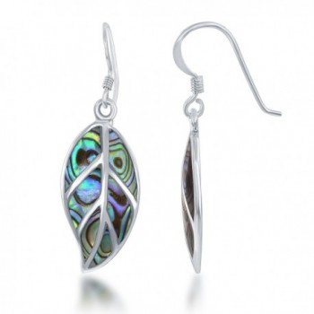 Sterling Silver Abalone Leaf Dangle Earrings - CT12L46PU1J