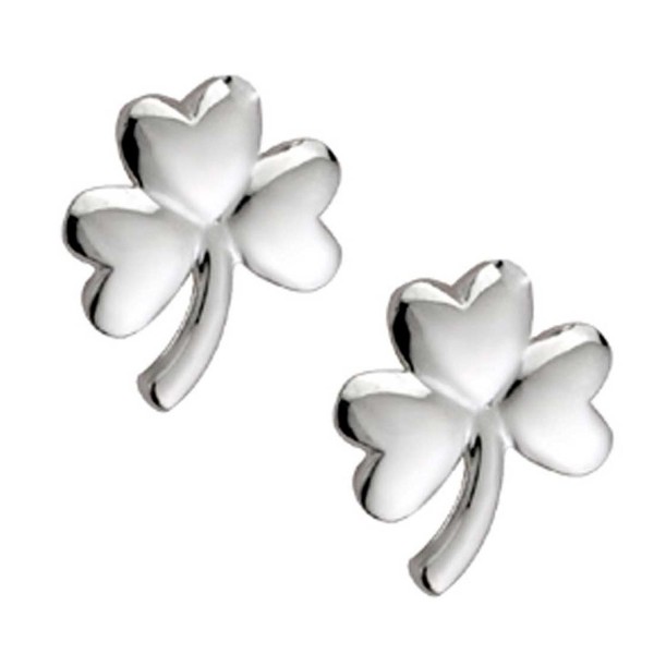 Hallmarked Sterling Silver Shamrock Earrings - C612LW0IZ7X