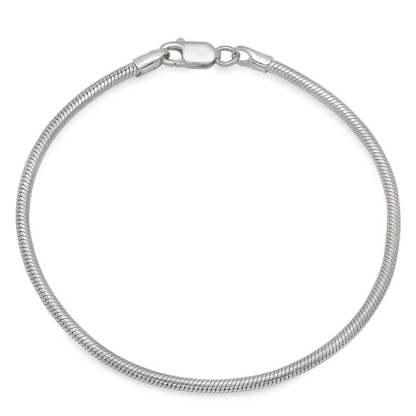 925 Sterling Silver Nickel-Free 2mm Rounded Snake Chain 16"18"20"22"24"30" - Made in Italy + Bonus Cloth - CL12JXAU55N