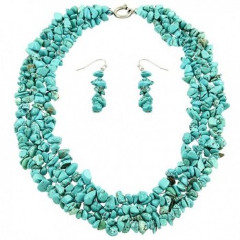 Falari Natural Stone Beads Bracelet or Necklace Earring Set - C312CMV6PRN