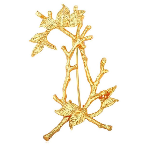 U7 Women Tree Branch Brooch 18K Gold/Platinum Plated Breastpin Pin - gold - CG12GKTC3GF
