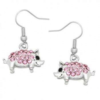 Liavys Piggy Fashionable Earrings Sparkling - Pink - CV17YUNT8EG