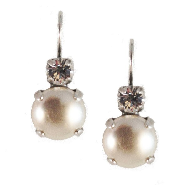 Mariana Silver Plated Petite Round Crystal Drop Earrings in Frost and Crystal - C311DMGG1TF