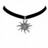 Bodai Black Velvet Choker Necklace with 4cm Czech Edelweiss Flower - CD12L8UCEXD