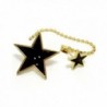 Artnouveau Elle Multi-Glitter Star asymmetric Drop Stud Earrings Back Chain Earring Jackets Jewelry - Black - C5183RXY5AZ