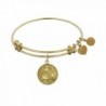 Non-Antique Stipple Finish Brass The Sea Angelica Bangle Bracelet - Yellow - CS11JAKT6IJ