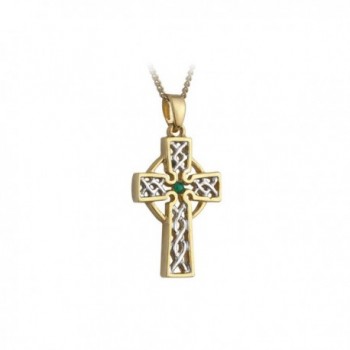 Filigree Celtic Cross Necklace Silver & Gold Plated Irish Made - CI114U1IZ2R