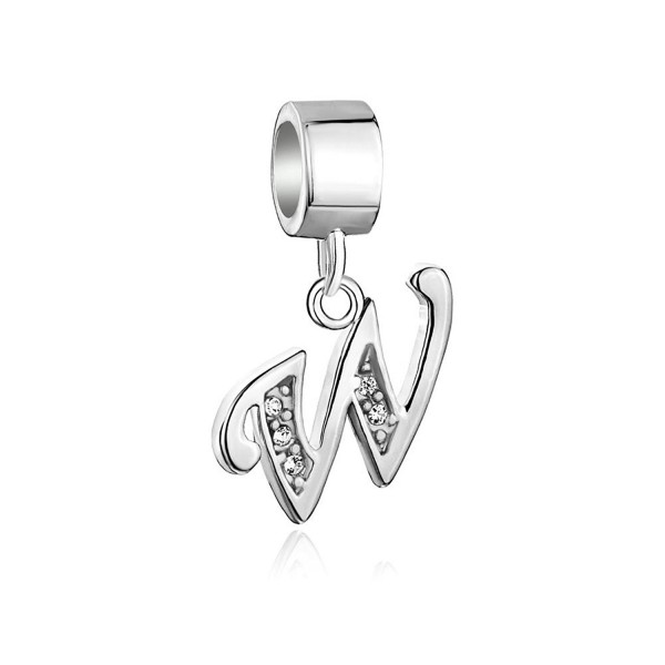 CoolJewelry 925 Sterling Silver A-Z Letter Initial Charm Aiphabet Dangle Beads For Bracelets - CY17Y070CS2