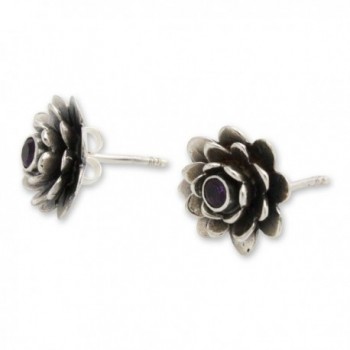 NOVICA Amethyst Sterling Earrings Lilac Eyed