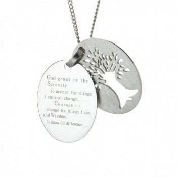 Polished Stainless Pendant Serenity Necklace