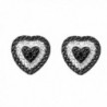 Black & White Natural Diamond Heart Shape Stud Earrings In 14K Gold Over Sterling Silver (0.02 Ct) - C212NZMNN7P