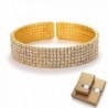 TENGZHEN Bridal Rhinestone Wrap bracelets Silver Tone - Ideal for Wedding- Prom- Party or Pageant - Orange - CO183SDXIYS