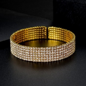 TENGZHEN Bridal Handmade Rhinestone Bracelet in Women's Cuff Bracelets