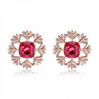 Kemstone Crystals Zirconia Pierced Earrings - Pink- rose gold - CH189U5UOUO