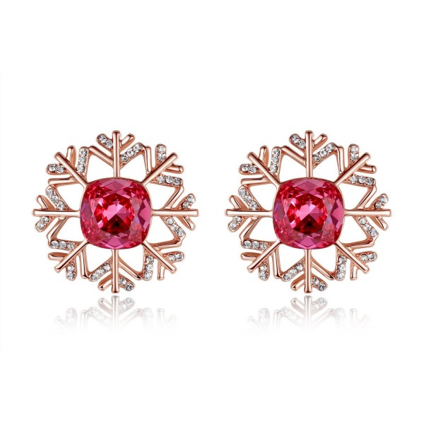 Kemstone Crystals Zirconia Pierced Earrings - Pink- rose gold - CH189U5UOUO