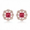 Kemstone Crystals Zirconia Pierced Earrings - Pink- rose gold - CH189U5UOUO