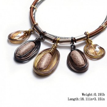 Vintage Leather Pendant Statement Necklace in Women's Pendants