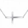 Sterling Polished Sideways Pendant Necklace