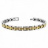 Gem Avenue Magnetic Link Two tone 0.25" Wide Therapy Bracelet 7.5" Long with Fold over Clasp - CO111SBZO49