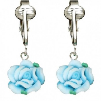 Beautiful Earrings Girls Handcrafted Flowers Clip in Women's Clip-Ons Earrings