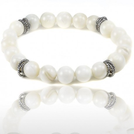 | Pearl Stretch Bracelet - White - C9126H655RZ