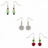 Lux Accessories Holiday Christmas XMAS Christmas Multi Earring Set 3PC - Silver Dangle Multi - C812LV66UOD