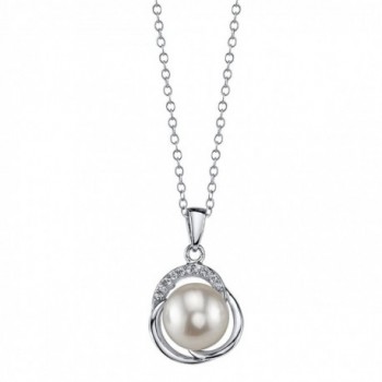 9mm Freshwater Cultured Pearl & Crystal Johnson Pendant - white - CL11N1E4B8L