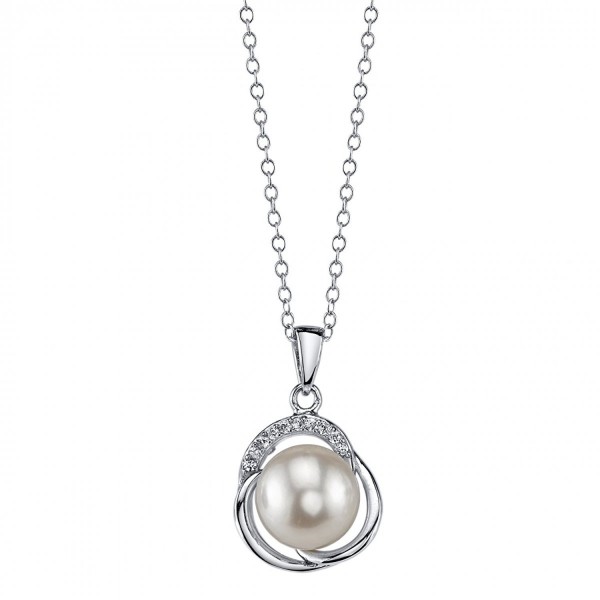 9mm Freshwater Cultured Pearl & Crystal Johnson Pendant - white - CL11N1E4B8L