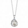 9mm Freshwater Cultured Pearl & Crystal Johnson Pendant - white - CL11N1E4B8L