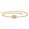 Two-Tone 18k Gold-Plated Filigree Butterfly Ankle Bracelet Adjustable 9"-11" - CO182WARW7Y