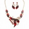 Grenf Fashion Wedding Multi Colored Necklace - Red - CX12EASTUAX