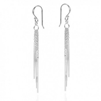 Trendy Stranded Stick Drop .925 Sterling Silver Dangle Earrings - CI126HDOAHD