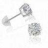 Sterling Silver Stud Earrings made with Swarovski Zirconia ( 3ct tw) - CN122BFAJHL