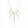 Sterling Silver Cubic Zirconia Spike Necklace - Gold - CH17YOW0GKM