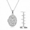 Sterling Polished Diamond Cut Filigree Necklace in Women's Lockets