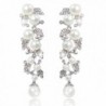 EVER FAITH Simulated Earrings Silver Tone - Cream Simulated Pearl Clear Silver-Tone - CL11C29X60F