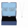 Take Flight Origami Paper Airplane Silver-Tone Necklace Inspirational Message Gift Jewelry - CE12NREIYET