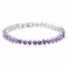 GULICX Women's White Gold Tone Color Cubic Zirconia Roman Tennis Gorgeous Bracelet - Purple - CN12EQ6WZHB
