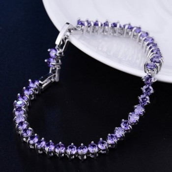 GULICX Womens Amethyst Zirconia Bracelet