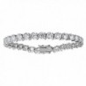 Sterling Silver 4.25MM Round Cut S Design Cubic Zirconia Tennis Bracelet - CP12OCS4UEZ