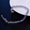 GULICX Womens Amethyst Zirconia Bracelet in Women's Link Bracelets