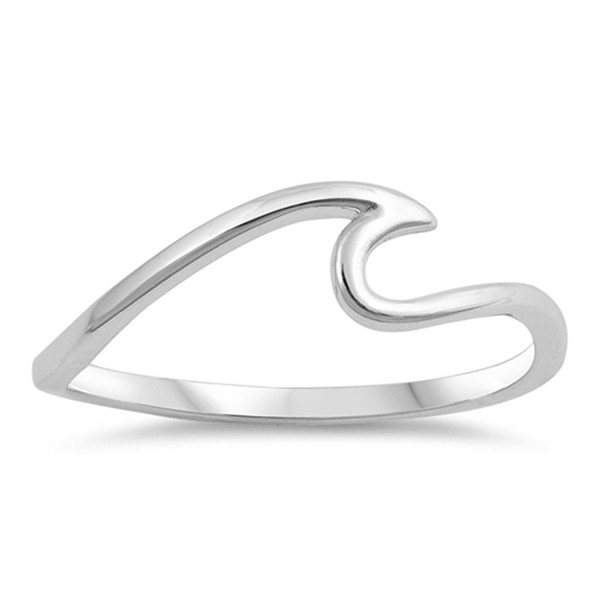 Wave Sea Ocean Thin Swirl Thumb Ring New .925 Sterling Silver Band Sizes 4-10 - CG187YRG97X